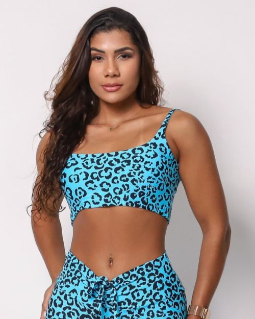 Top Bruna Onça Colors Azul