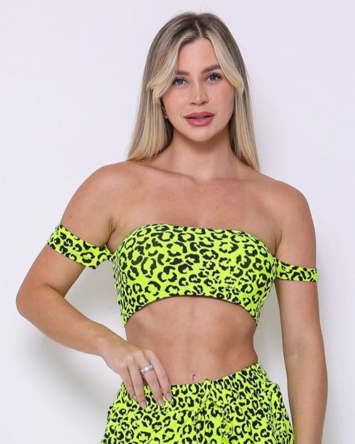 Top Ciganinha On�a Colors Amarelo Neon
