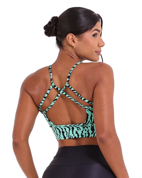 Top Búzios Zebra Verde Água