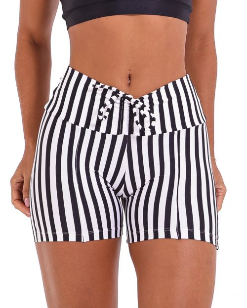 Short Empina Listrado Preto/Branco