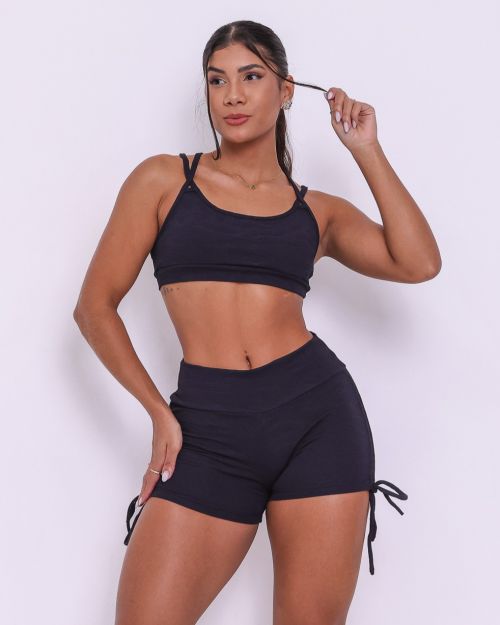 Conjunto Short Cross Jacquard Folhagem + Top Lu