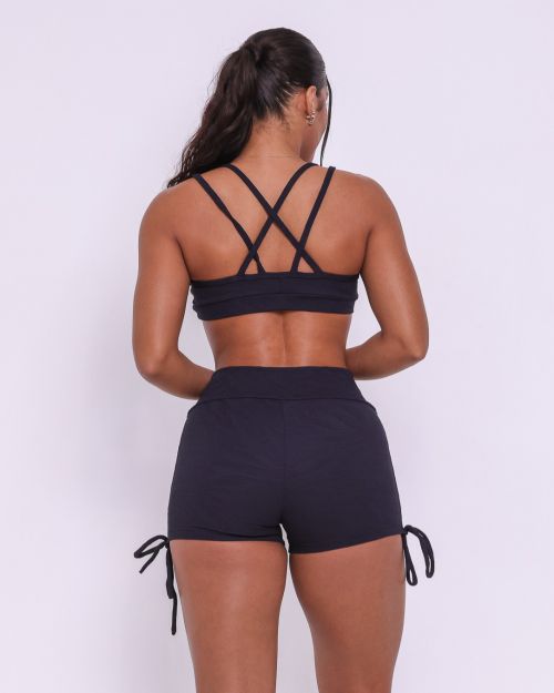 Conjunto Short Cross Jacquard Folhagem + Top Lu