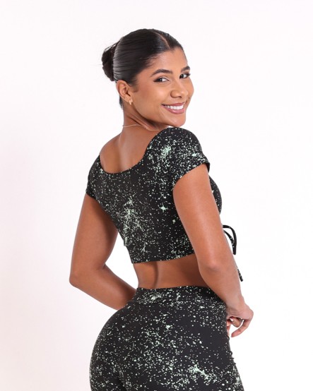 Top Manguinha Degradê Bolhas