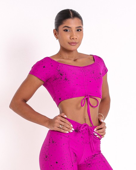 Top Manguinha Degradê Bolhas