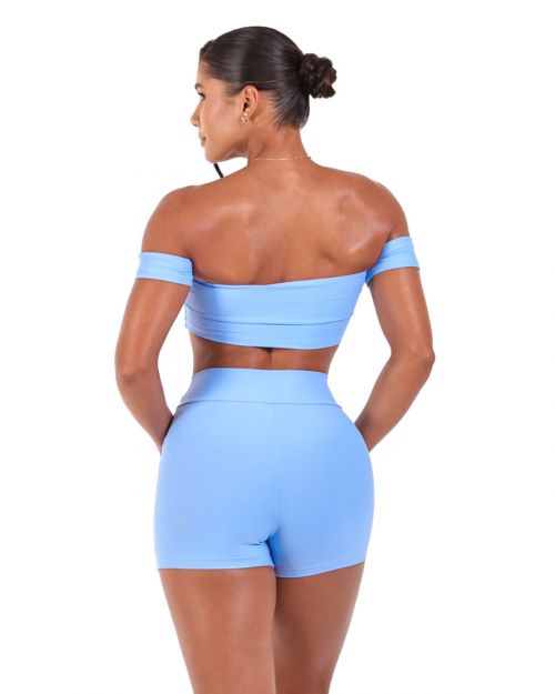 Conjunto Short Básico Cós Cruzado Light + Top Ciganinha