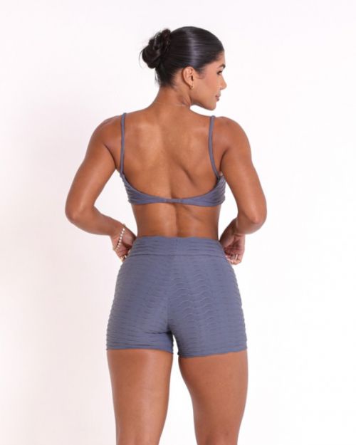 Conjunto Short Básico Curtinho Textura Lumy + Top Ju