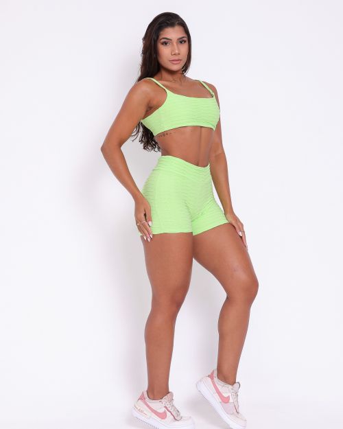 Conjunto Short Básico Curtinho Textura Lumy + Top Ju