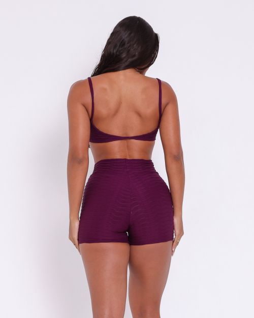 Conjunto Short Básico Curtinho Textura Lumy + Top Ju