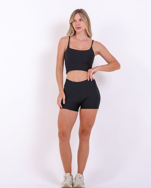 Conjunto Short Básico Curtinho Textura Colmeia + Top Regatinha