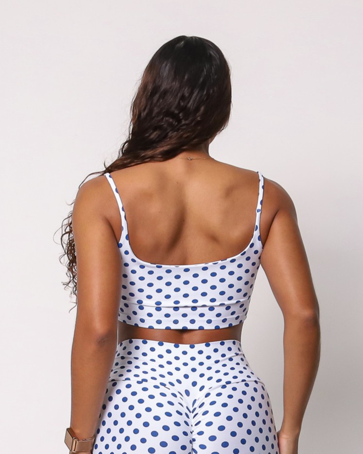 Top Bruna Poá Azul