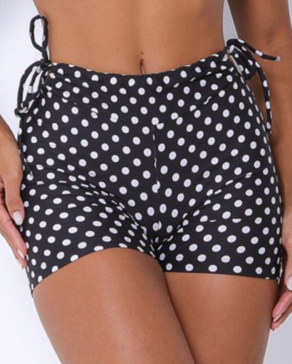 Short Empina Ajuste Poá Branco
