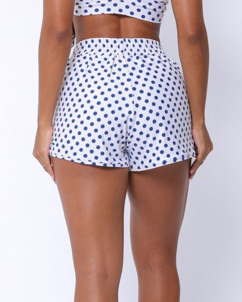 Short Boxer Transpassado Poá Azul