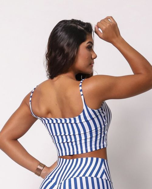 Top Regatinha Listrado Azul/Branco