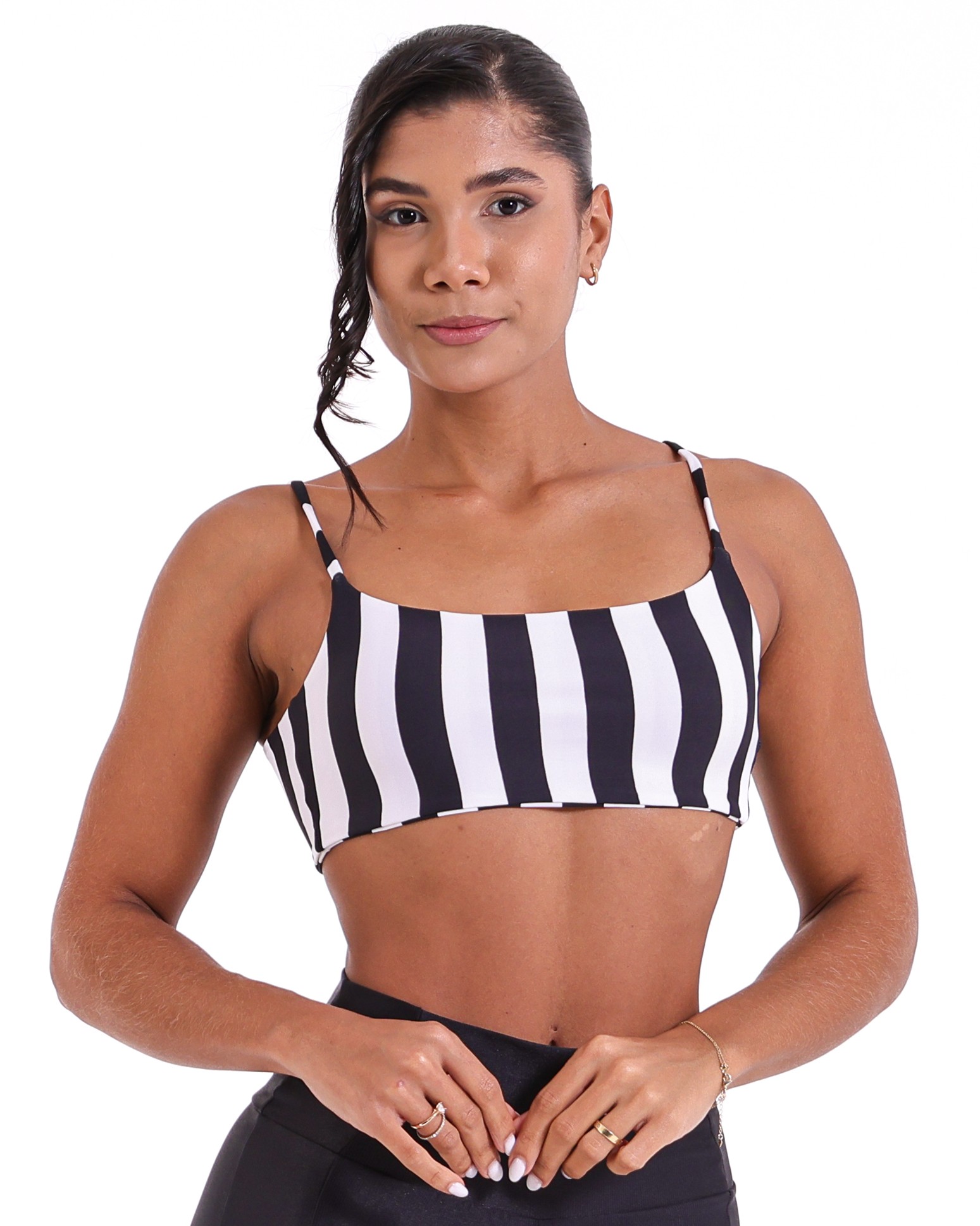Top Ju Listrado Maxi Branco