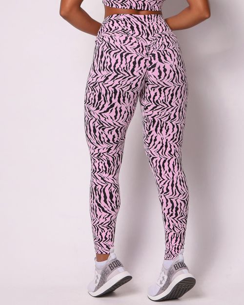 Calça Legging Empina Zebra Rosaceo