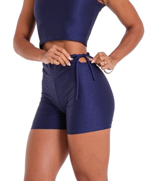 Short Empina Ajuste Textura Geométrica