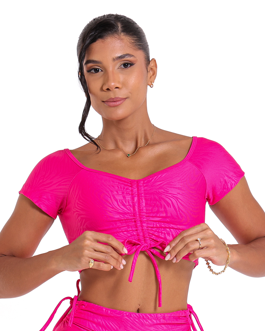 Top Manguinha Cirre Zebra