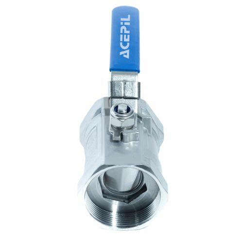 ACI-V10N V�lvula Esfera Monobloco Veda��o PTFE PURO Total Inox 316 Rosca F�mea