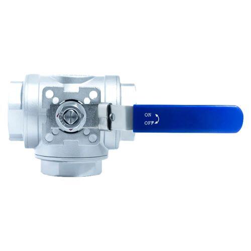 ACI-3VT V�lvula Esfera 3 VIAS "T" Veda��o PTFE PURO Total Inox 316 Rosca F�mea
