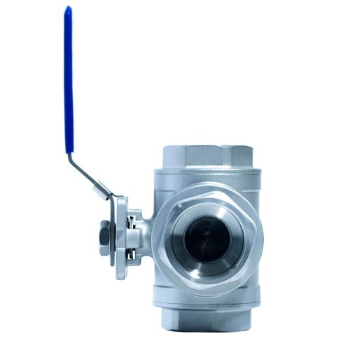 ACI-3VT V�lvula Esfera 3 VIAS "T" Veda��o PTFE PURO Total Inox 316 Rosca F�mea
