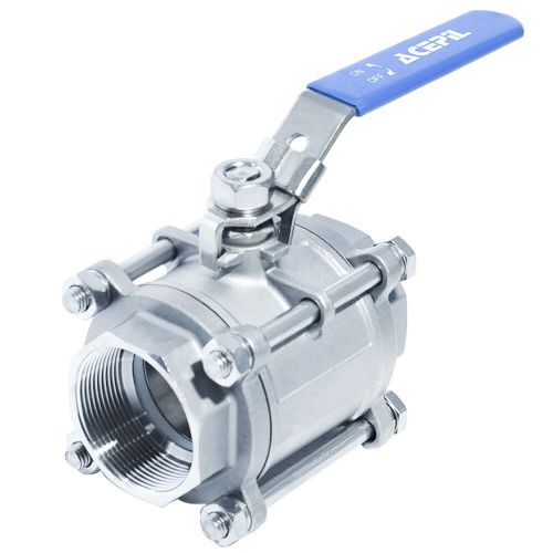 ACI-V30N V�lvula Esfera Tripartida Veda��o PTFE PURO Passagem Plena Total Inox 316 Rosca F�mea