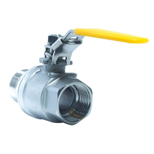 ACI-V20MF V�lvula Esfera Bipartida Veda��o PTFE PURO Passagem Plena Total Inox 304 Rosca Macho F�mea