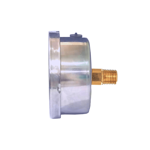 Man�metro Horizontal Visor 63mm Caixa A�o Inox Rosca Lat�o 1/4 NPT