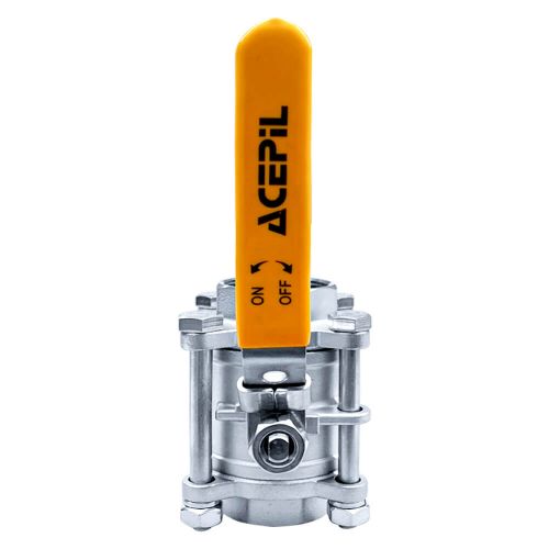 V�lvula Esfera Tripartida A�o Inox 304 Passagem Plena Veda��o CPTFE Encaixe para Solda SW ACI-V31N