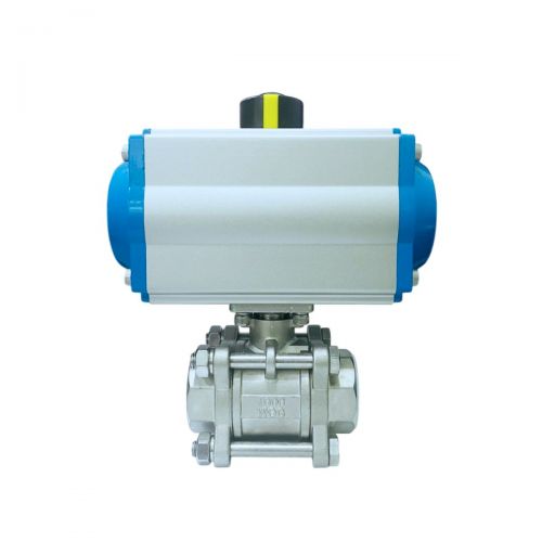 Kit V�lvula Esfera F�mea Passagem Plena 2 Polegadas Total Inox 304 Rosca BSP com Atuador Pneum�tico Dupla A��o AT-75D