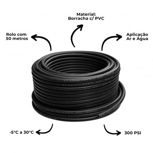 Mangueira Compressor Ar e �gua 3/8x14,5mm 300 Psi 50 Metros