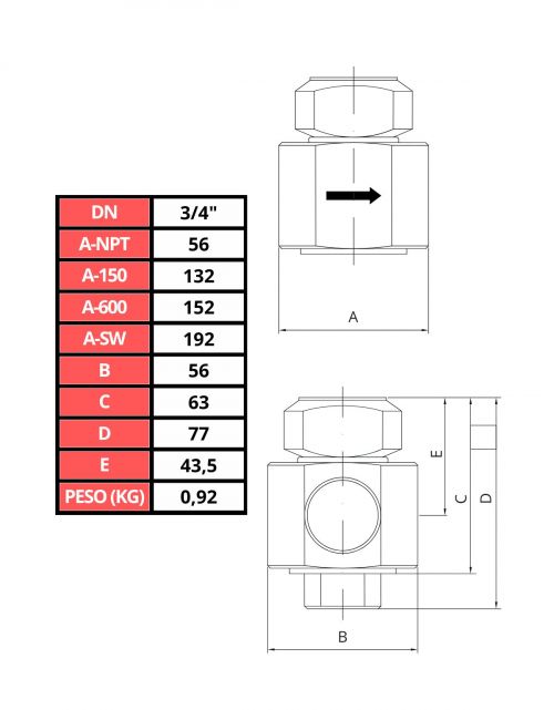 Purgador Termodin�mico para Vapor Saturado PT-55 A�o Inox AISI 420 at� 42 bar - Original