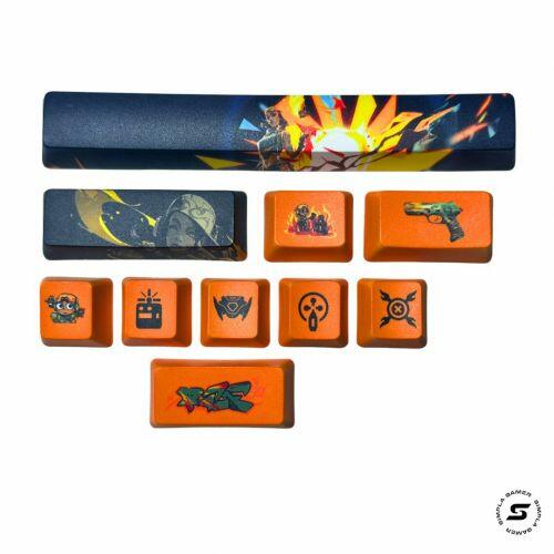 Raze - 10 Keycaps Valorant Raze (PBT, Perfil OEM) - R$105,00
