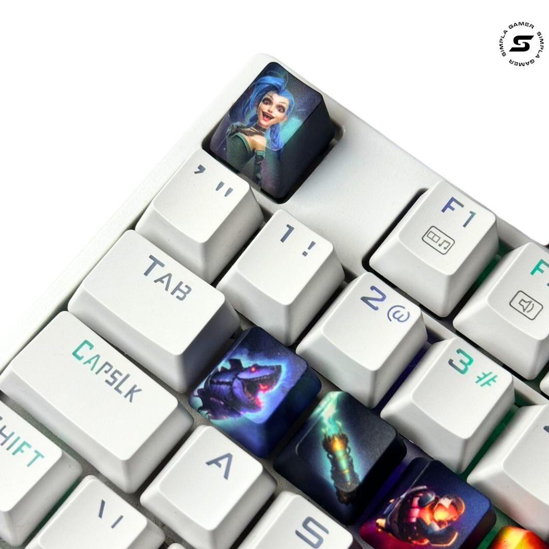 League of Legends Keycap Jinx キーキャップセット Keycaps Jinx League of Legends ? 12 Teclas Personalizadas (PBT