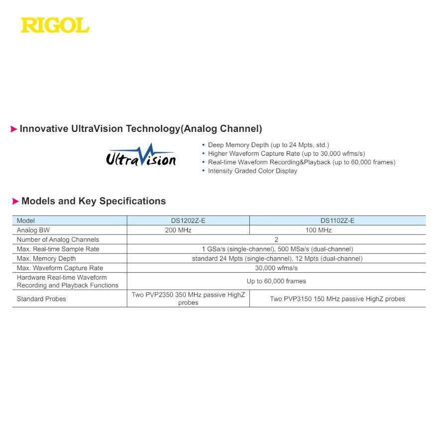 Comprar Osciloscópio Digital RIGOL DS1102Z-E 100MHz - 1GBSa/s - 2 ...