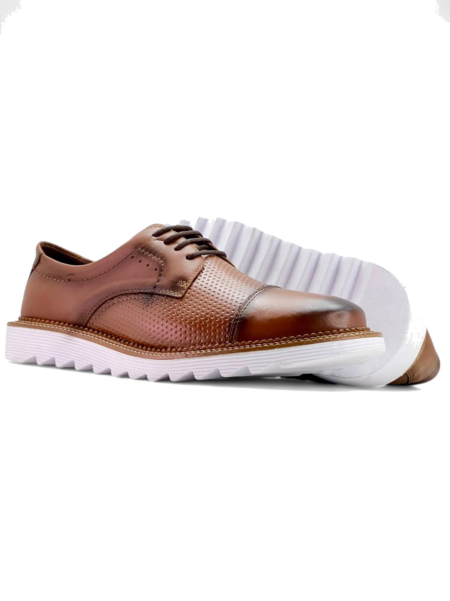 Sapato Tratorado em couro boosted legítimo Confort 45020 - Whisky