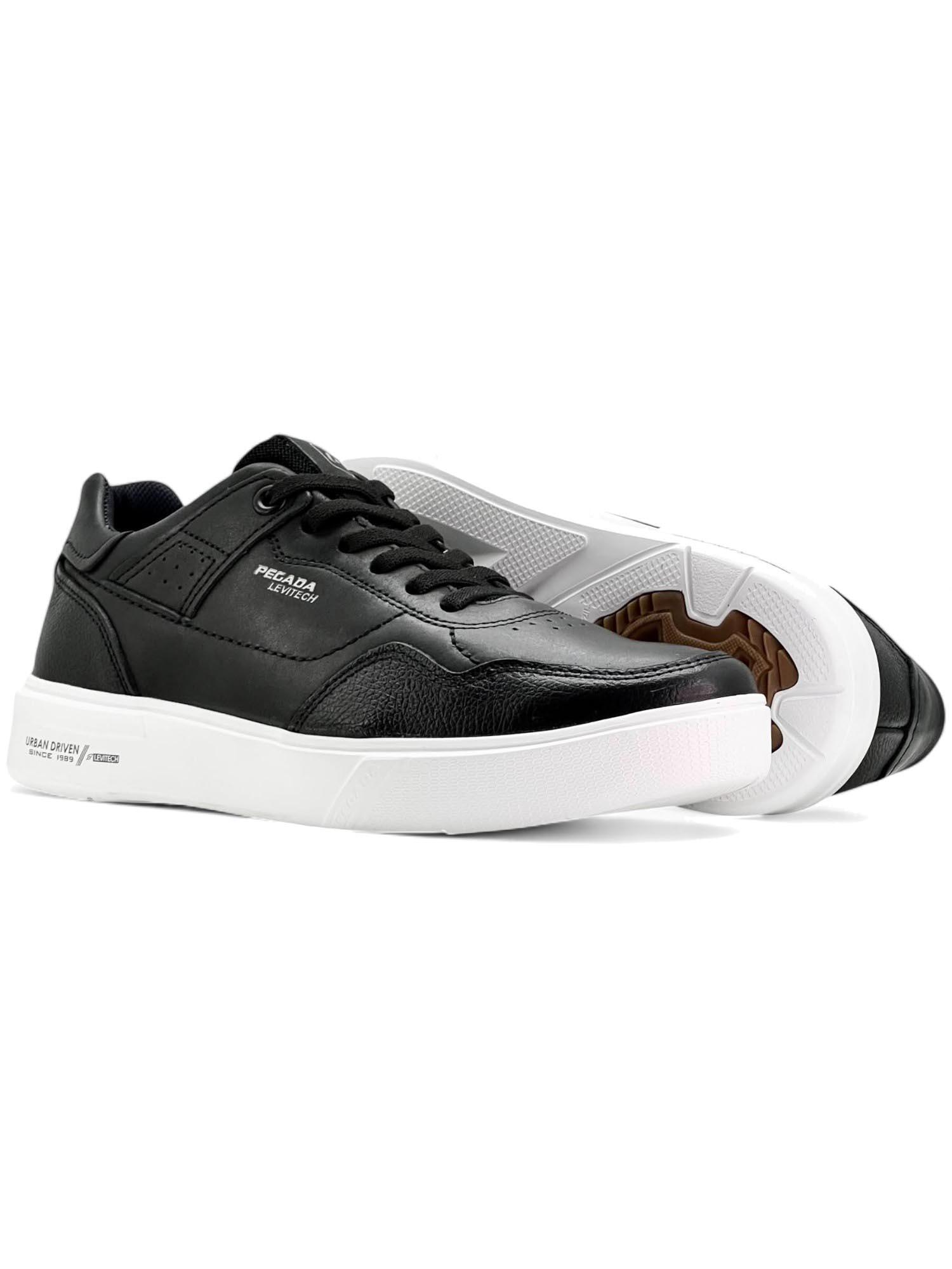 Tênis Casual Masculino Em Couro Pegada Urban Drive - Preto