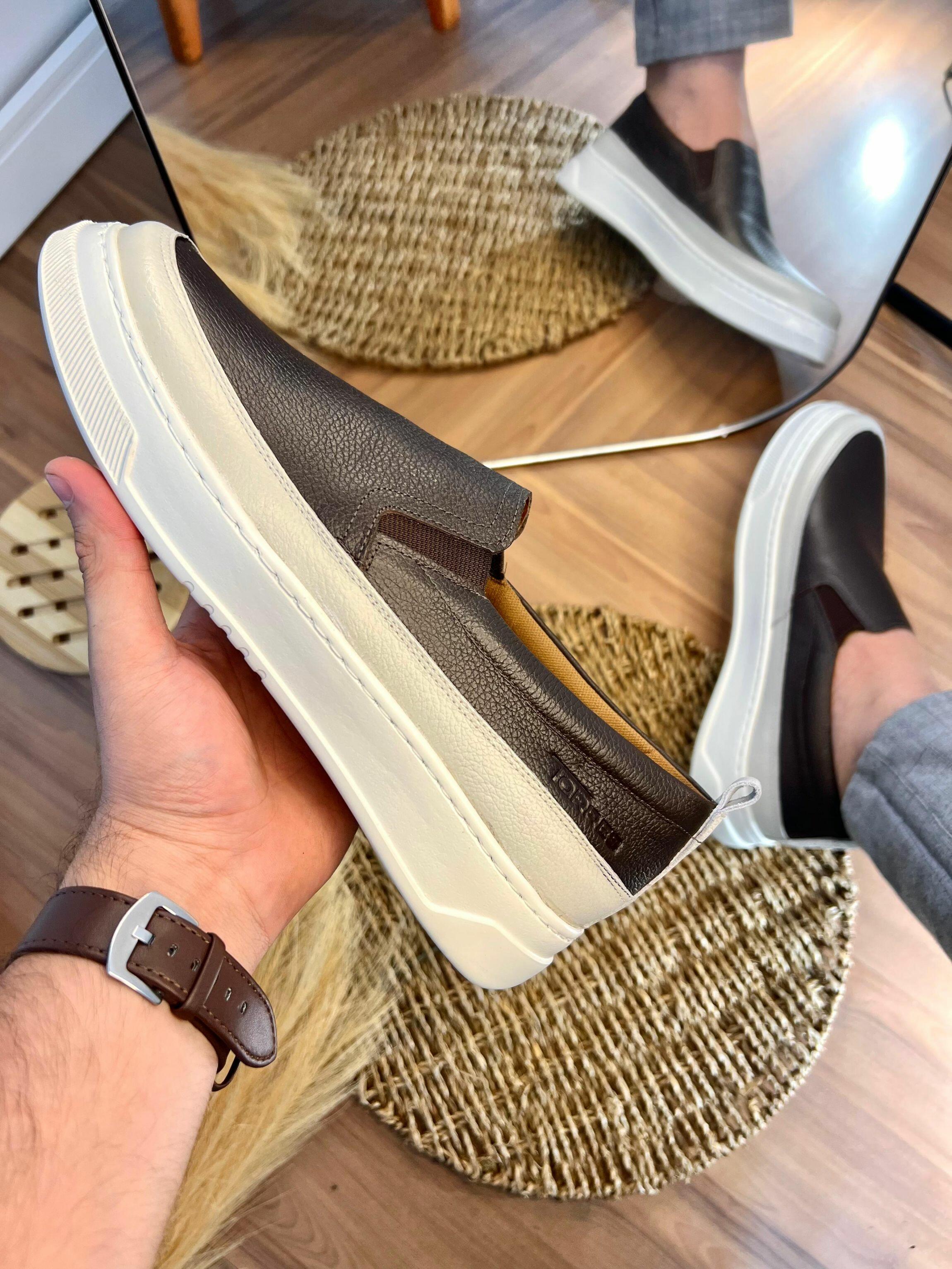 Sapato em couro Torres sola em eva iate each Ref.5025 - Off white/café