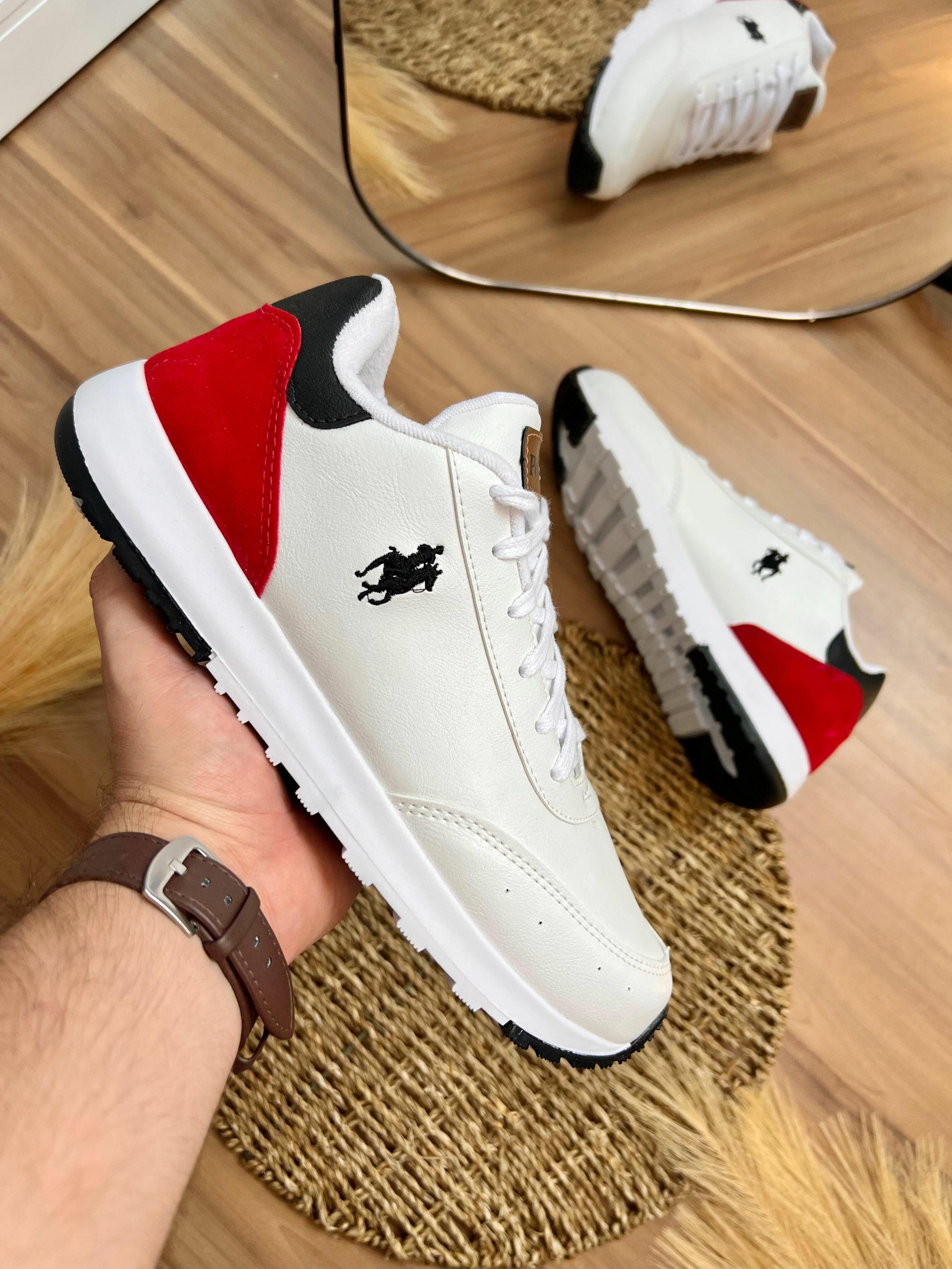 Tênis polo vogue original Ref.LPC91 - Branco/vermelho