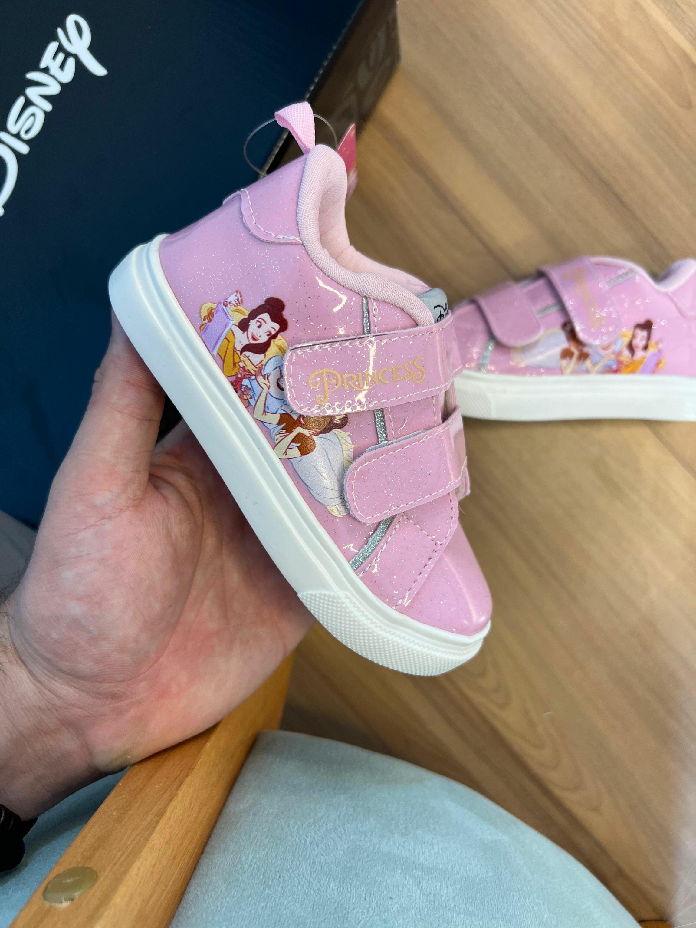 Tênis infantil original Disney Minnie Ref.DPR01DY - Rosa bebe/prata