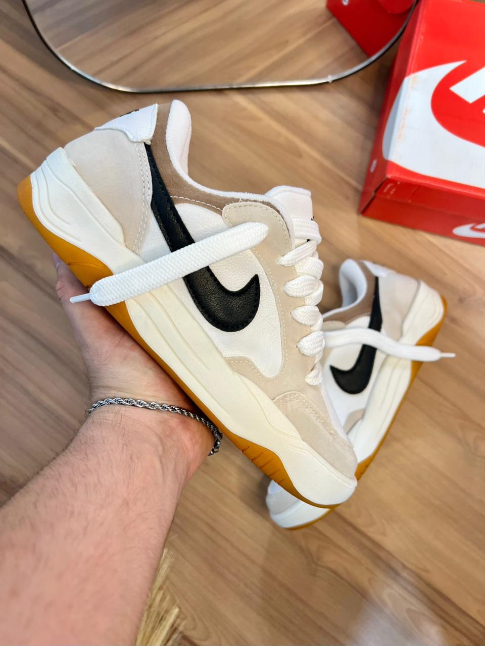 Tênis nk platform luxe edition - Camurça/látex/branco