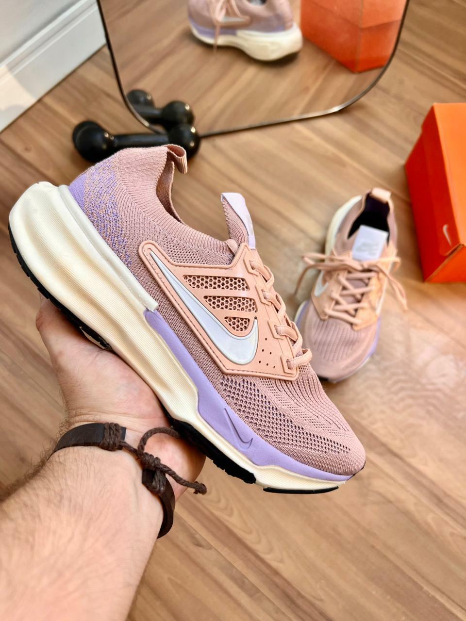 Tênis esportivo Luxo em knit NK Invice limited edition - Rosa