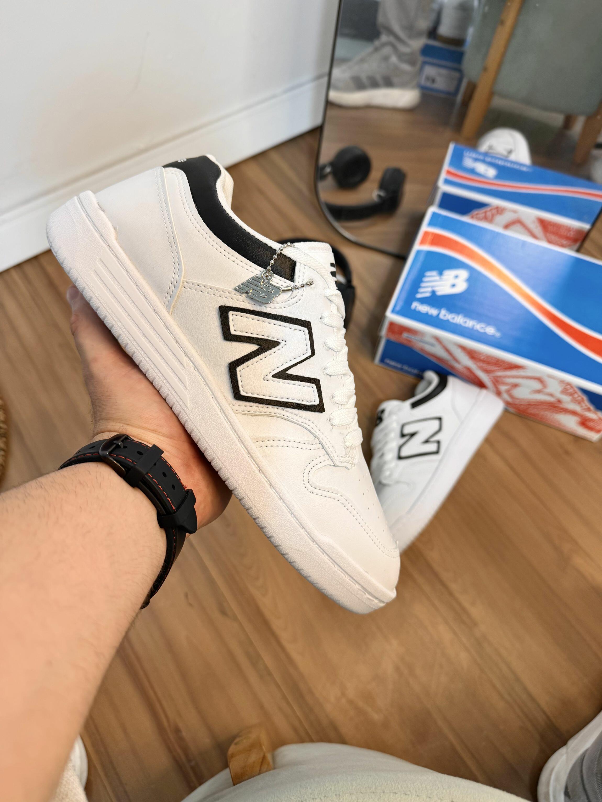 Tênis casual NB sneaker premium - Branco/preto