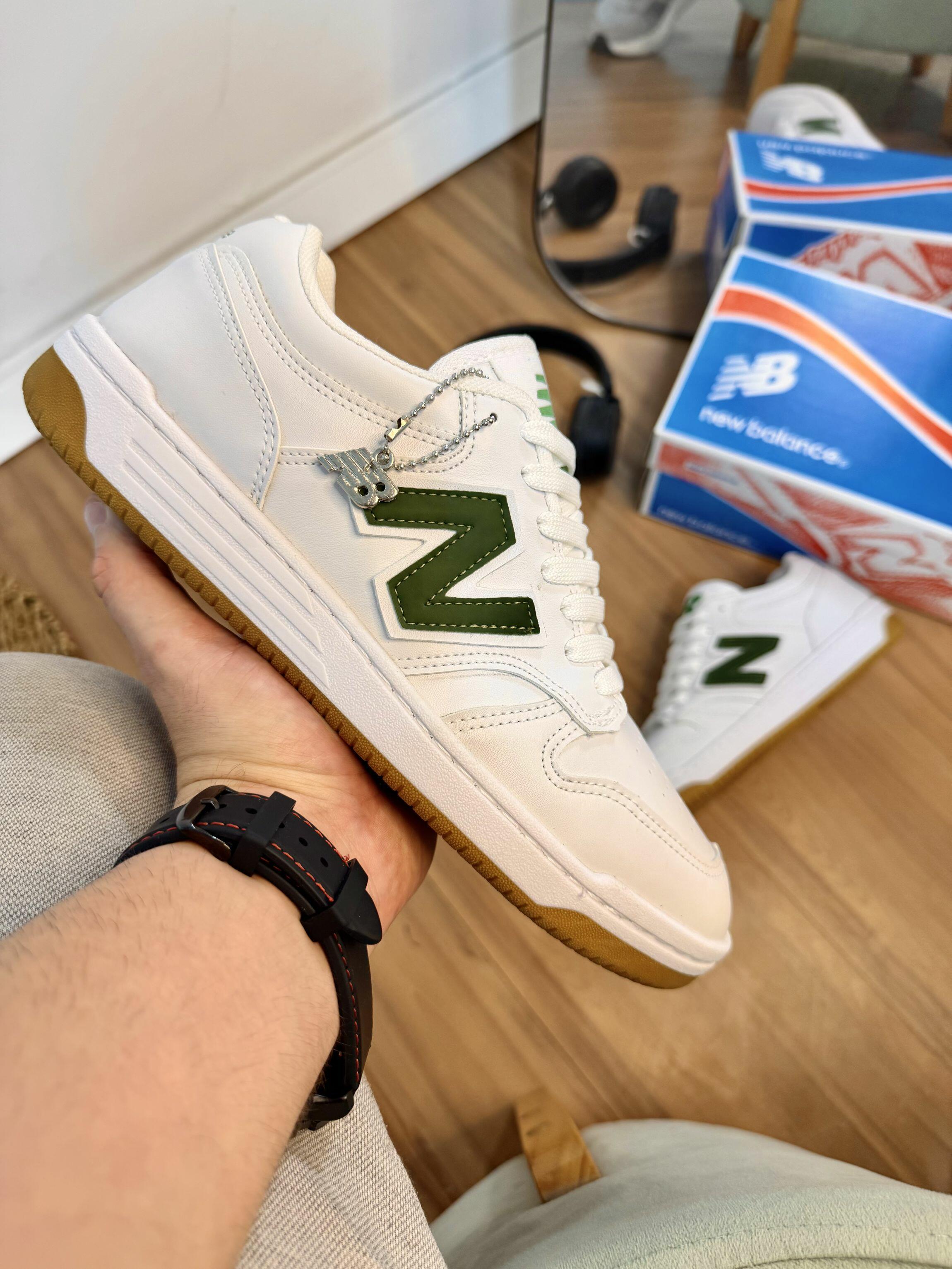 Tênis casual NB sneaker premium - Branco/verde
