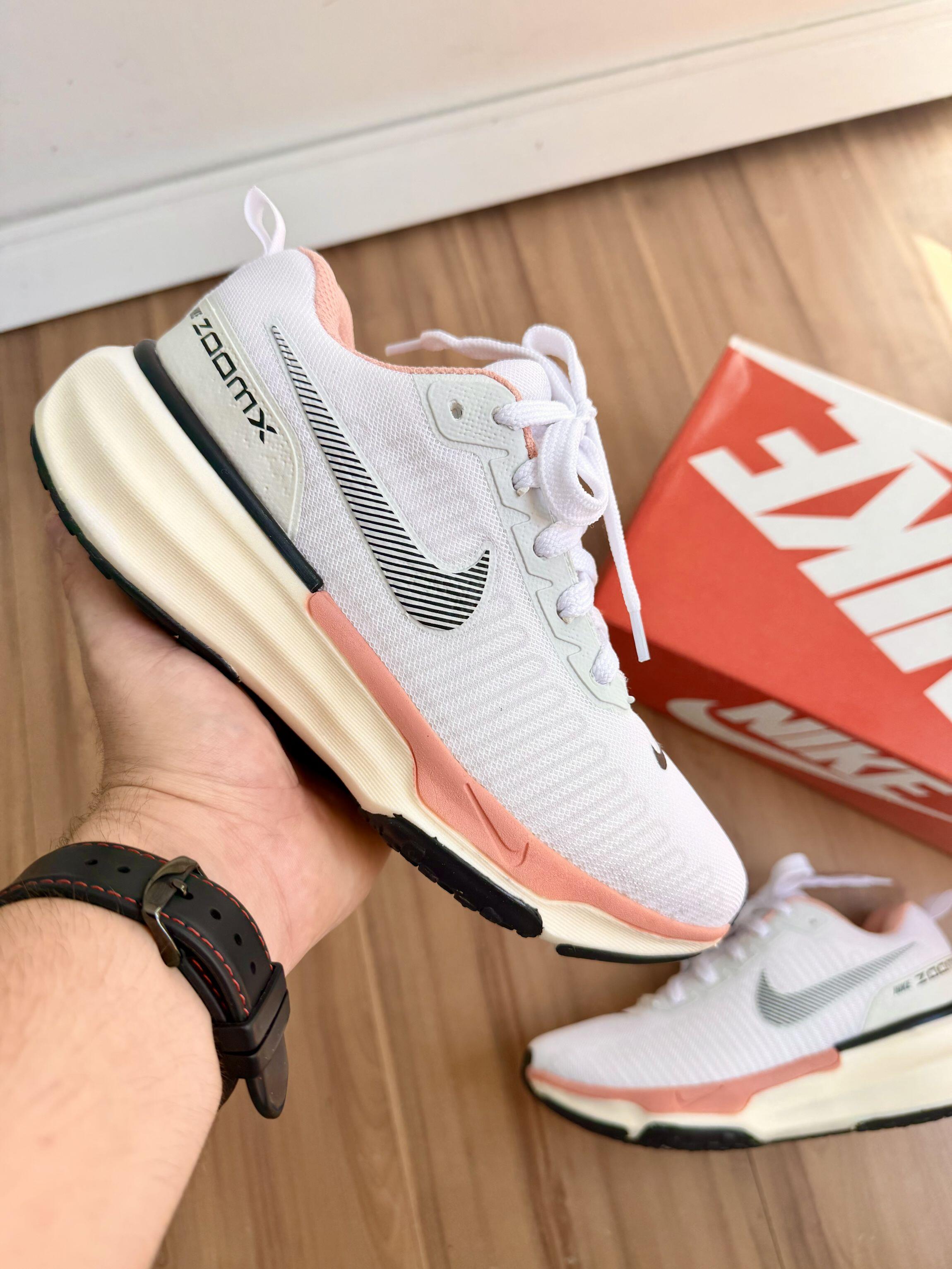 Tênis esportivo NK Invice - Branco/nude