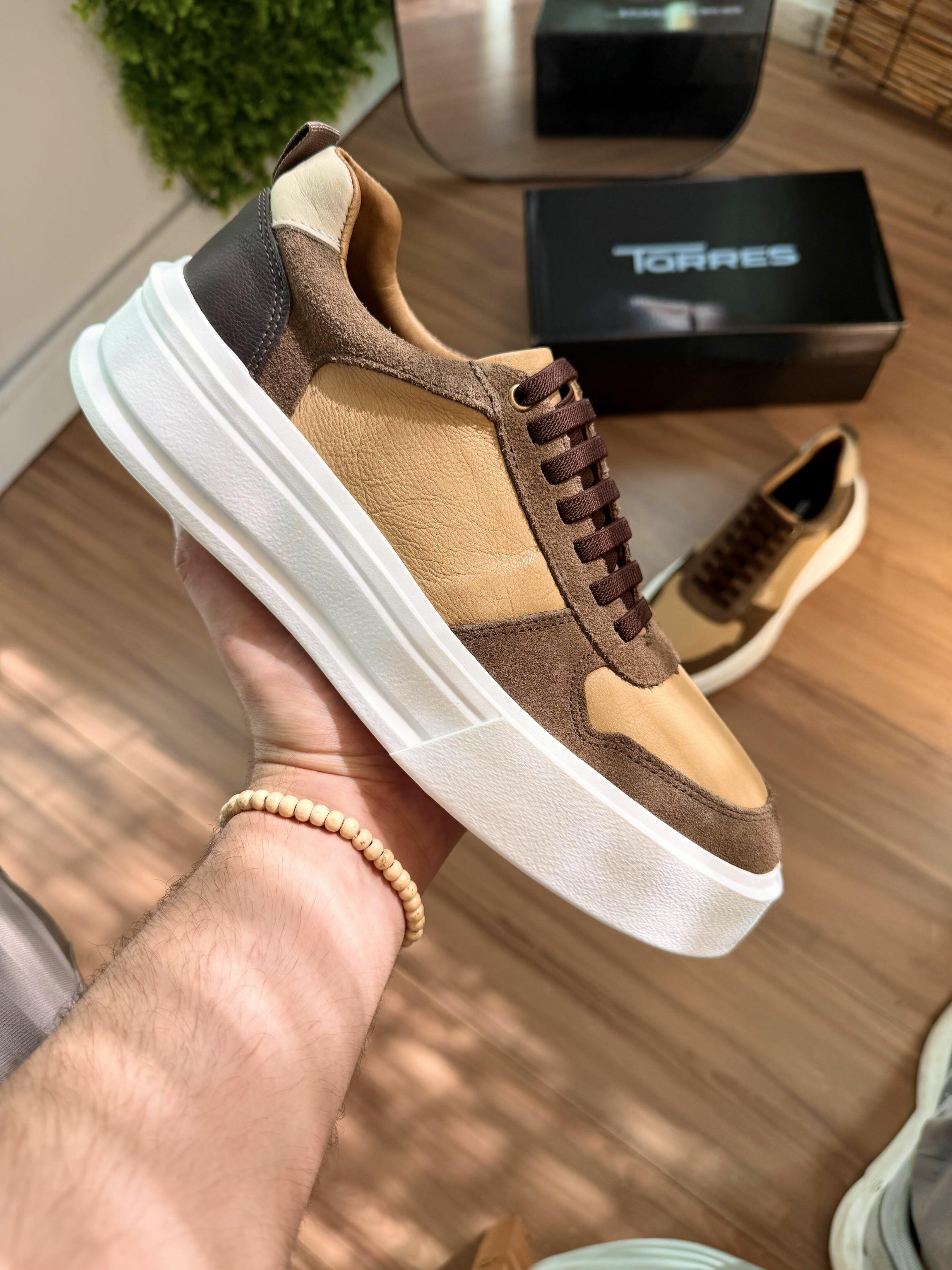 Sapatênis Casual Masculino REF:50462 - Tabaco/Cashmere