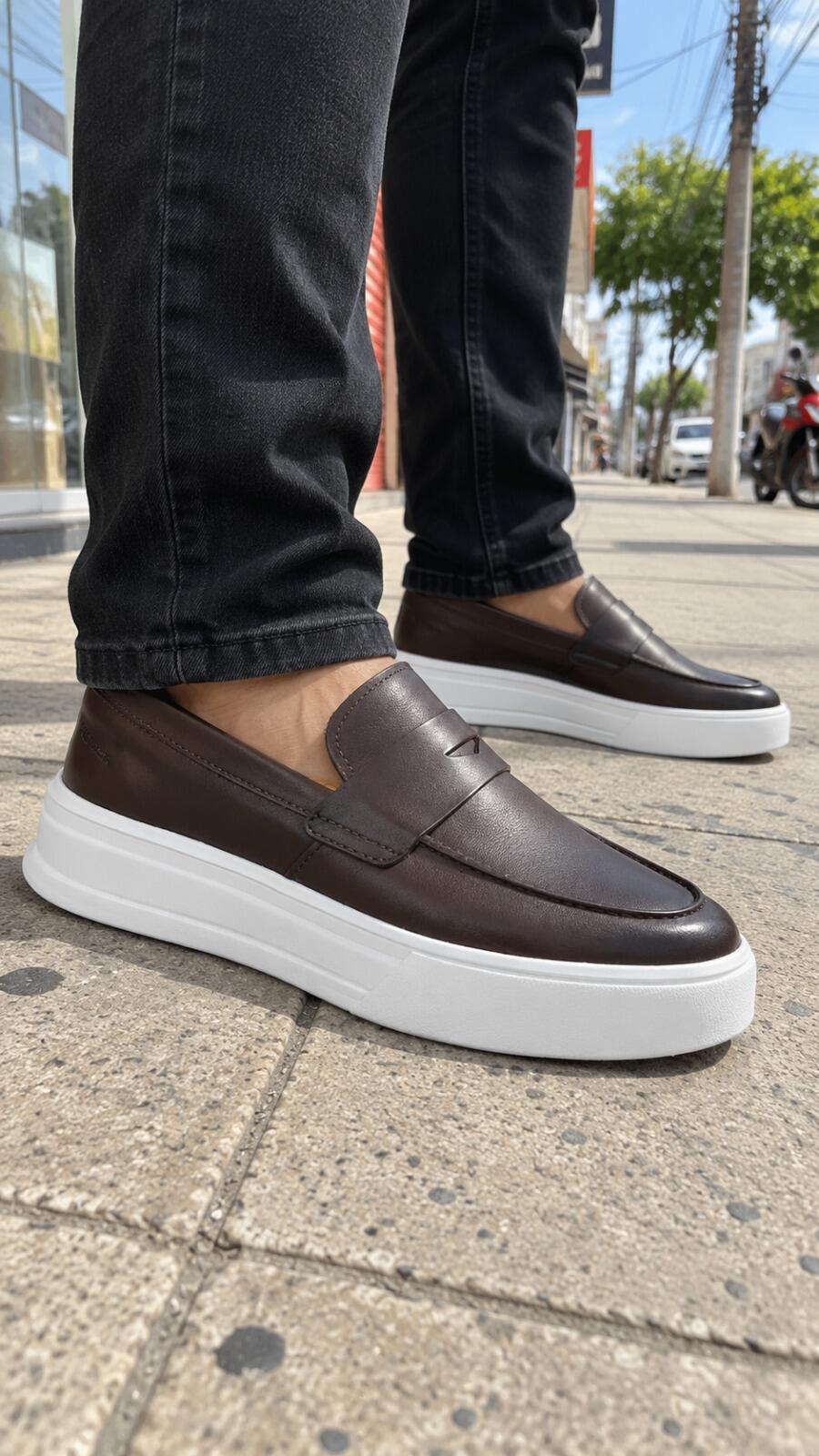 Mocassim Masculino Confort REF:50442 - Mogno