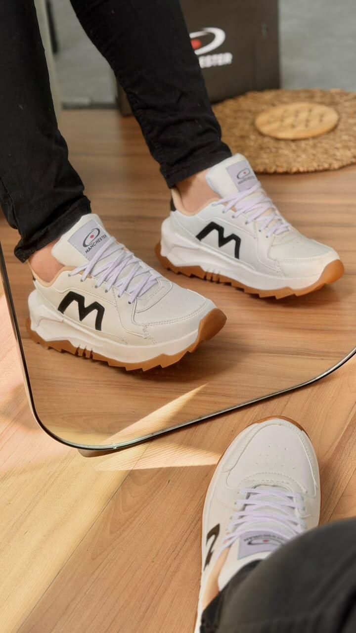 Tênis Casual Manchester Urban Ref.A659 - Branco/preto