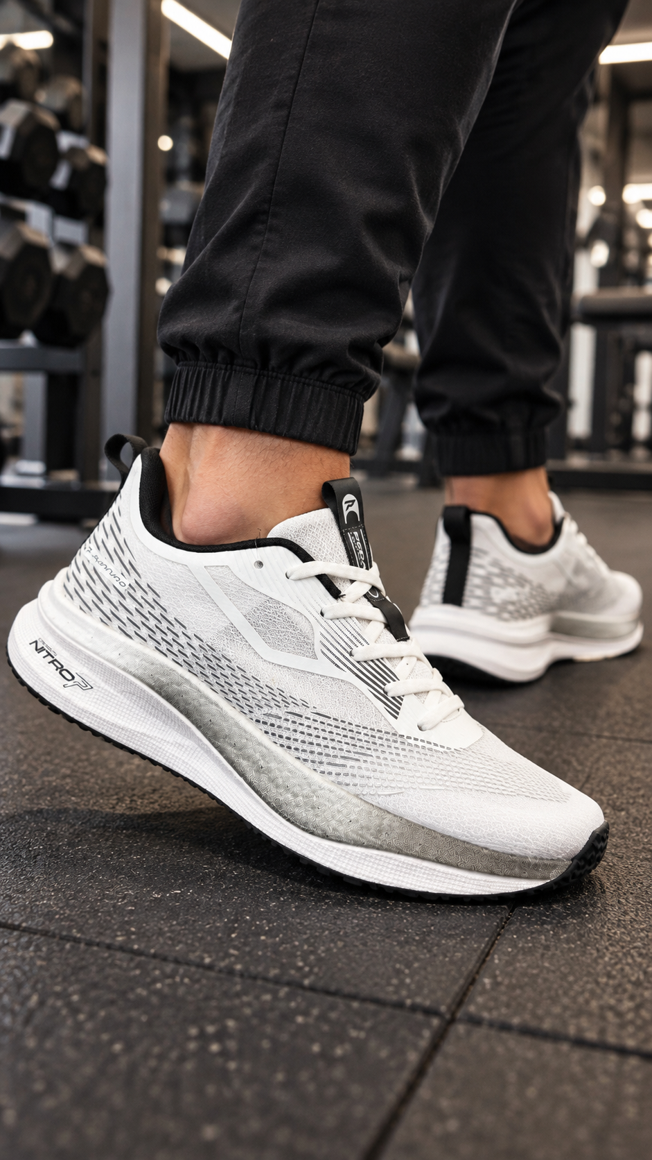 Tênis Esportivo Pegada Corrida 190802 - White/cinza | COM PLACA