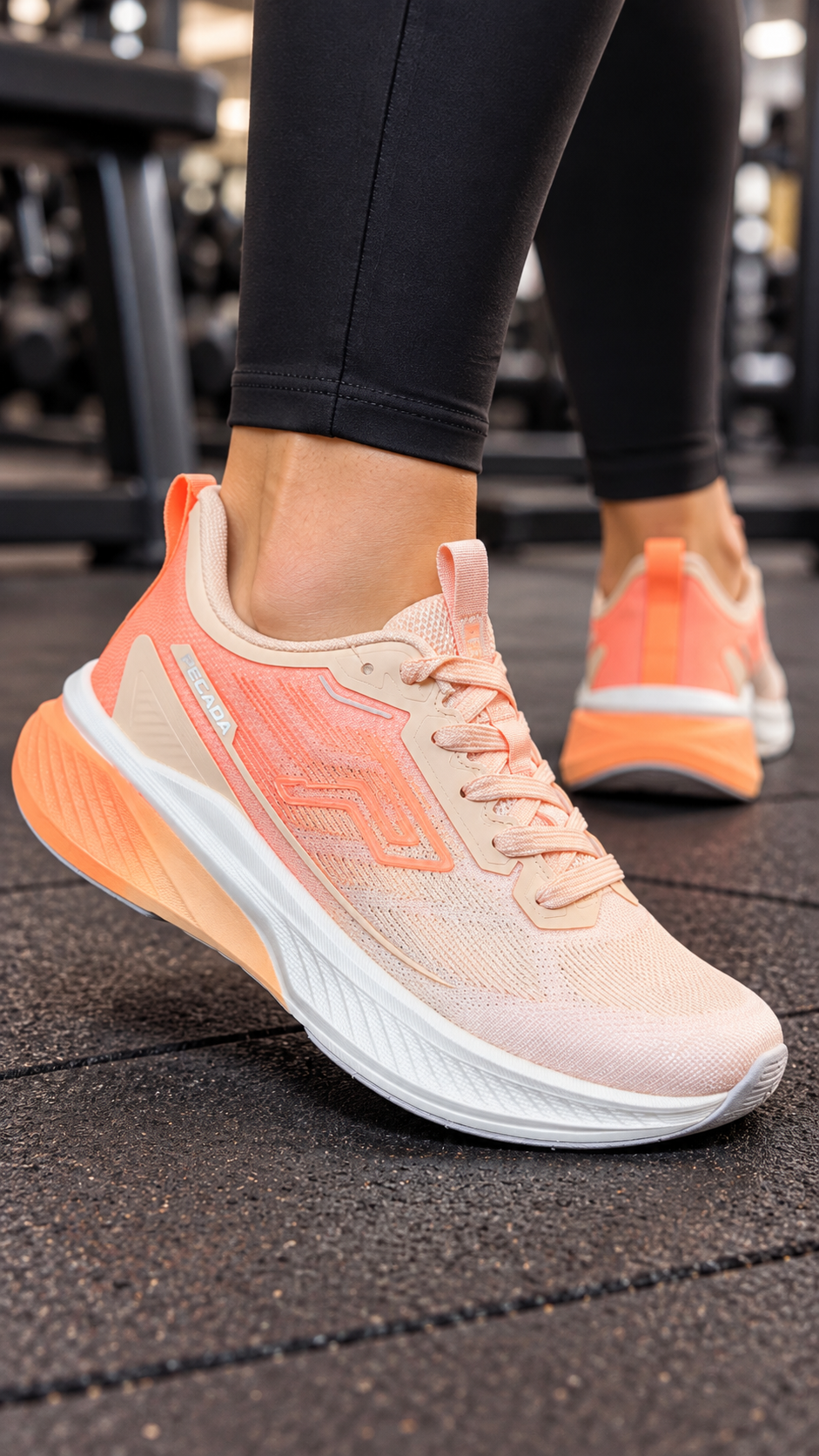 Tênis Esportivo Corrida Pegada Feminino 291301-03 - Off white/Orange