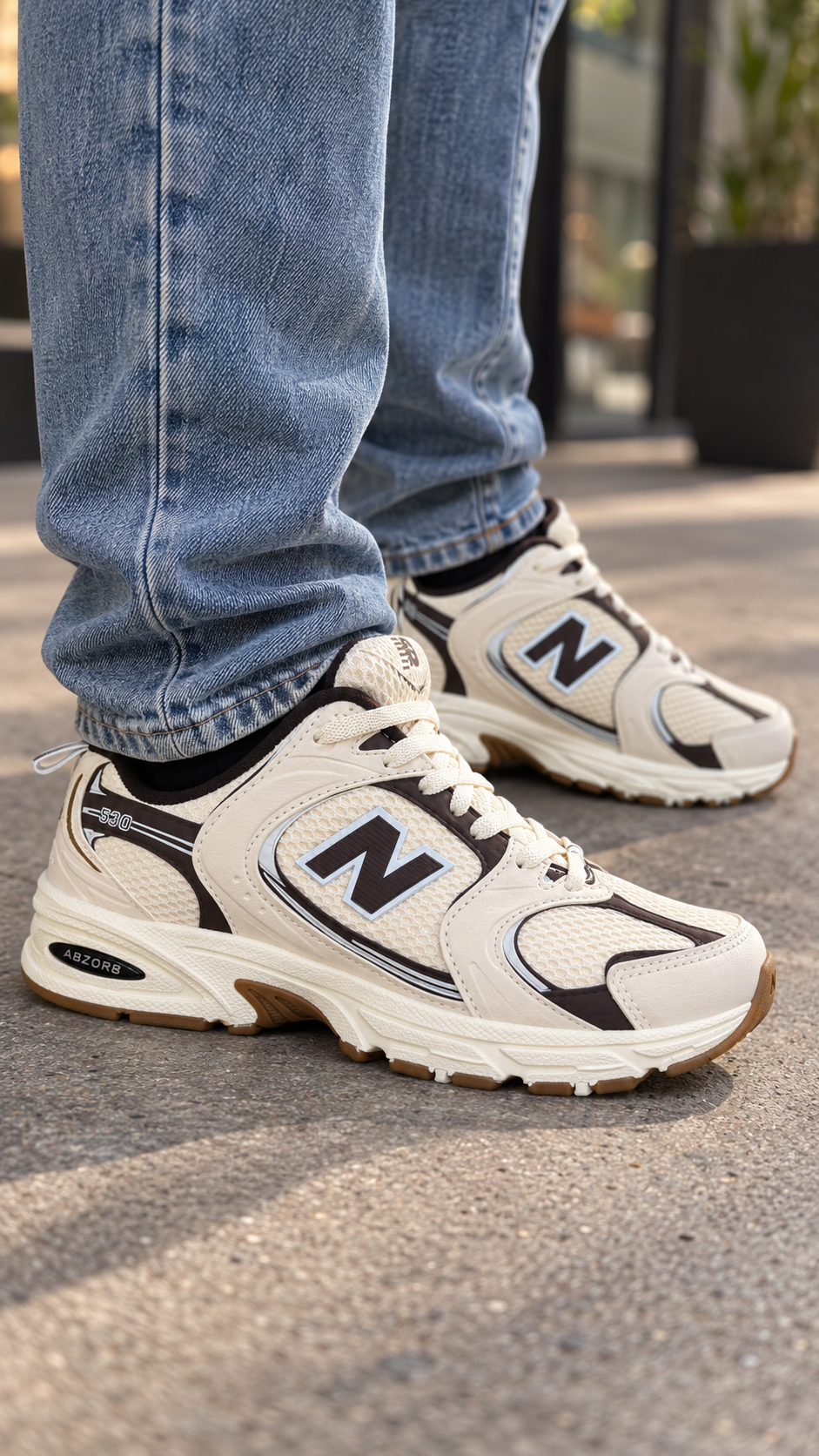 Tênis Sneaker unissex NB 5 3 0 - Branco/prata